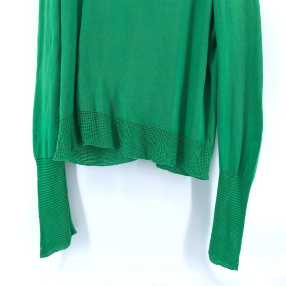 LaMode Du Golf Active Sportswear Vintage Kelly Green VNeck Sweater Cardi PocketL - Picture 9 of 11